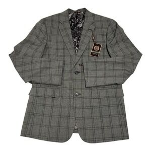 New Pierre Loren‎ Blazer Jacket Sport Coat 36R Superior 150s Dark Grey Dual Vent